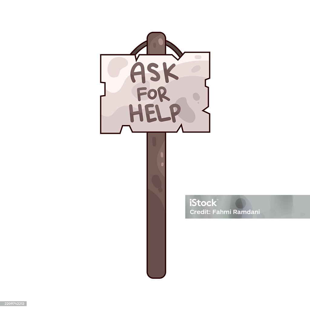 Asking Help Vector Asking For Help Stock Illustration - Download Image Now - Assistance ...