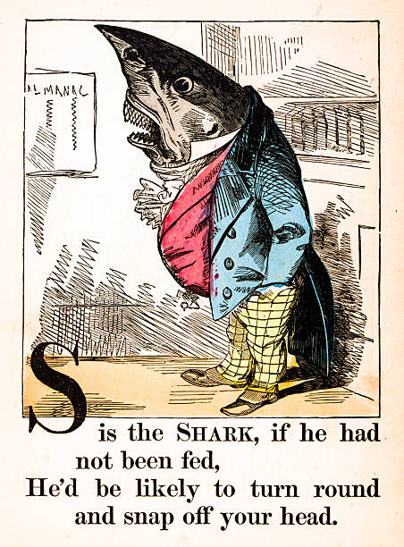 Antique color illustration from children's book (1868), Alphabet Nursery Rhyme