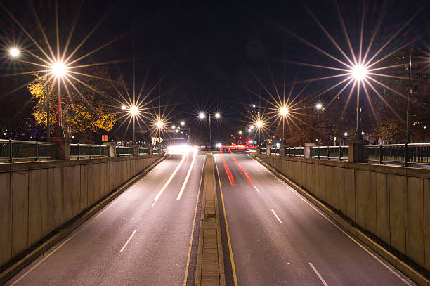 istock light trails of the car in boston 2209751605