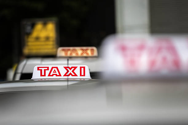 Taxi light symbol in traffic.