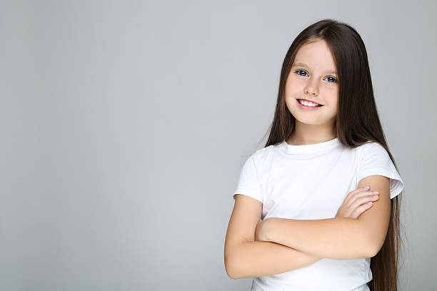 istock Young girl on grey background 2209762417