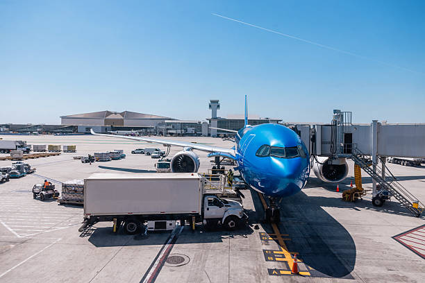 istock Airplane at airport terminal 2209769536