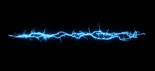 istock Isolated electric charge lined glow cutout on black backgrounds 3d render 2209770782