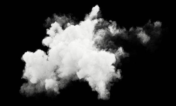 istock Relaxing clouds shapes isolated on black backgrounds 3d illustrations 2209770810