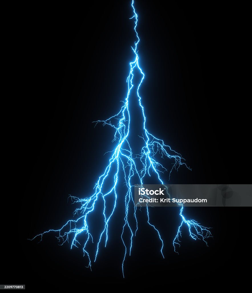 Strike Background Isolated Lighting Power Strike Shapes Black Backgrounds 3d Rendering ...