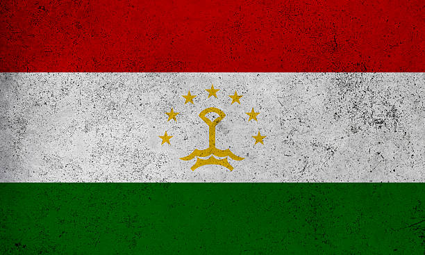 Abstract grunge textured vintage flag of Tajikistan