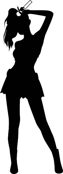 istock Silhouette illustration of a female idol singing 2209775161