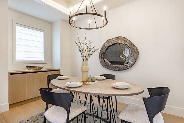 istock New construction family home interior dining room with fireplace 2209779857