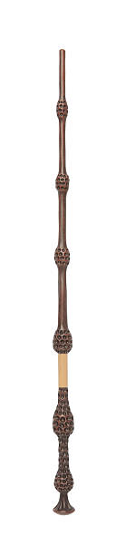 istock One wooden magic wand isolated on white, top view 2209789434
