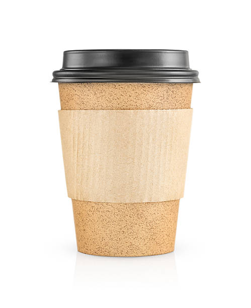 istock paper cup with a black lid for drinks is insulated on a white background 2209833347