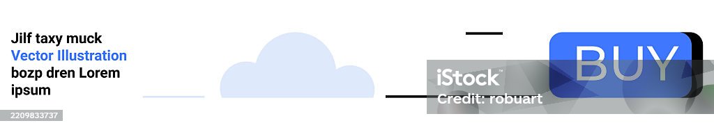 Modern Call To Action Button With Cloud And Text Elements For Web ...