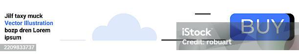 Modern Call To Action Button With Cloud And Text Elements For Web ...