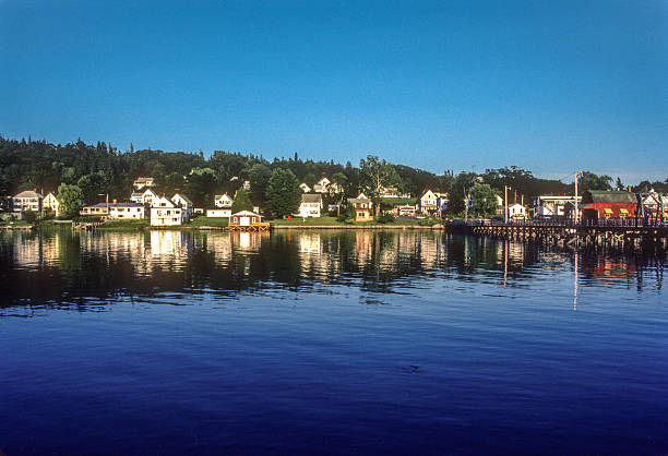 Maine - Boothbay Harbor - Sunset Reflections - 1985