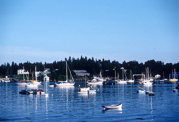 Maine - Boothbay Harbor & Boats - 1985. Scanned from Kodachrome 64 slide.
