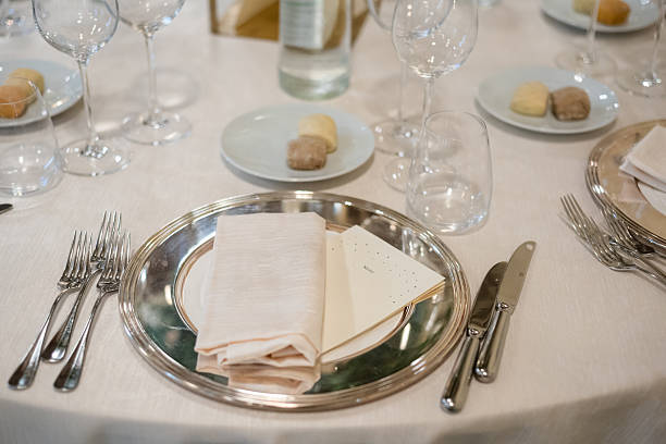 istock Elegant dining setup for a formal event meal 2209841054