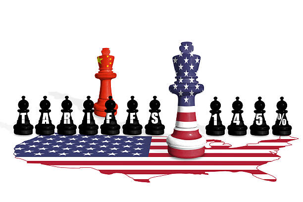 istock Chess made from USA and China flags. US and China trade, duty, customs and tariffs war 2209841370