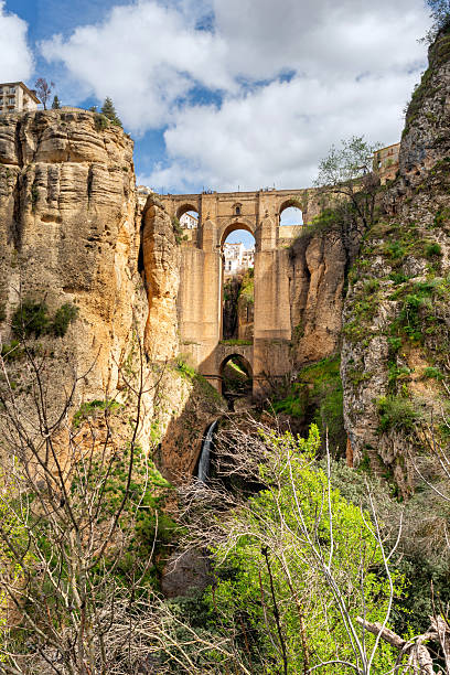 Ronda, Andalusia, Costa de Sol, Spain. Panorama of the Puente Nuevo over the ravine EL Tajo of Ronda.