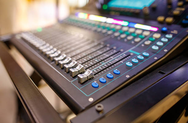 istock A black and white electronic instrument with a blue and green control panel 2209843146