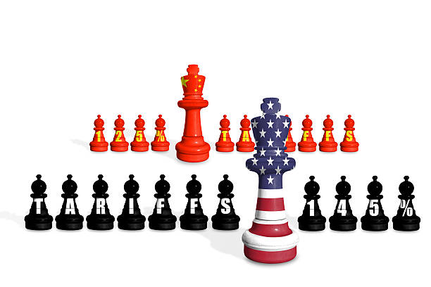 istock Chess made from USA and China flags. US and China trade, duty, customs and tariffs war 2209843566