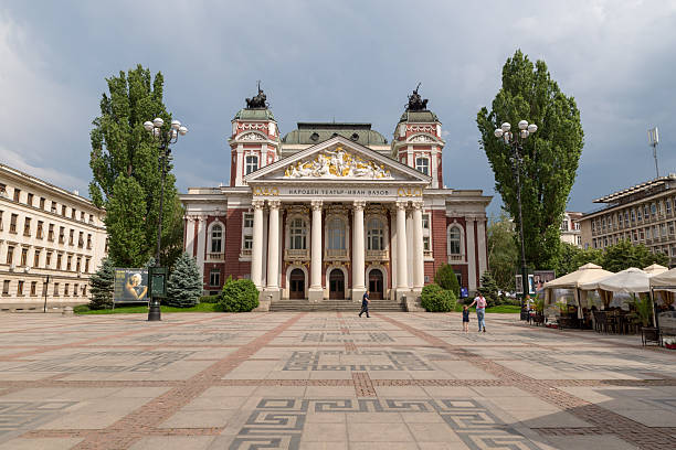 SOFIA, BULGARIA - JUNE, 7, 2018: The Ivan Vazov National Theatre is Bulgaria's national theatre, as well as the oldest and most authoritative theatre in the country and one of the important landmarks of Sofia, the capital of Bulgaria.