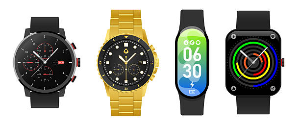 istock Smartwatch collection, realistic icons isolated on white, technology electronic gadgets, wrist watch vector illustration, interesting modern electronic bands set 2209846952