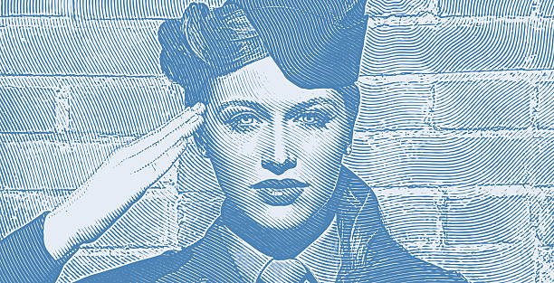 WWII Female U.S. Army Officer Saluting