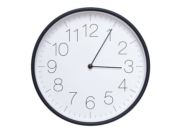 istock Simple wall clock with black frame and white face displaying 03:05 or 15:05. Ideal for time, schedule, and punctuality themes. 2209849965