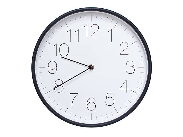 istock Simple wall clock with black frame and white face displaying 09:40 or 21:40. Ideal for time, schedule, and punctuality themes. 2209850610