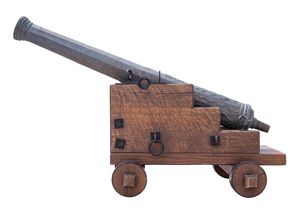 istock Historic Iron Cannon With Wooden Base 2209855734