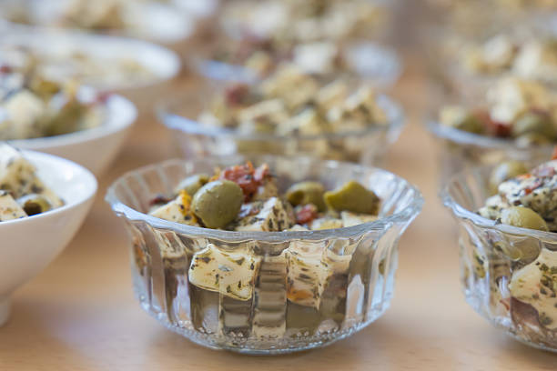 Refreshments on tables in the form of a banquet
