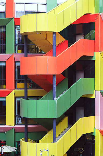 Colorful spiral stairs