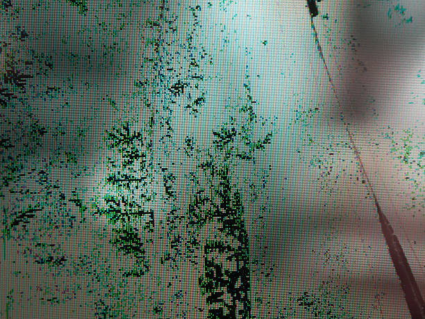 istock Close-up of broken LCD LED screen showing pixel distortion and texture, creating a digital drama effect. 2209865063