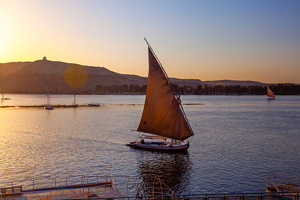 istock Sailing boat on the Nile river at sunset time, Aswan, Egypt 2209866632