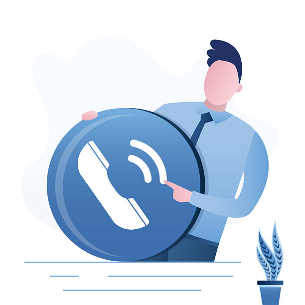 istock User holding big incoming or outgoing call button. Young adult receive incoming call. Phone talking, mobile support center. Customer need help. FAQ, contact with helpline 2209877022