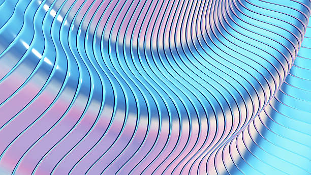 istock Abstract iridescent striped background, wavy stripes pattern, interesting spiral architectural minimal wallpaper. 2209878586
