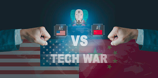 istock AI tech war Concept. battle of Artificial Intelligence Development  China and United States CPU computer quantum computing semiconductor industrial technology Investment Trade tariffs 2209883415