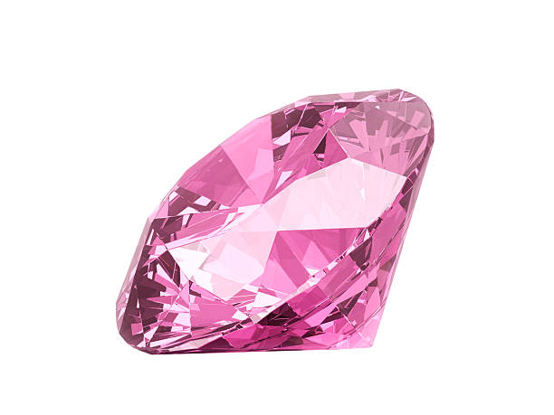 istock Dazzling diamond pink gemstones on white background 2209897641