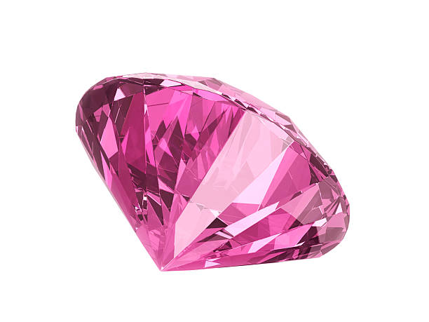 istock Dazzling diamond pink gemstones on white background 2209897644