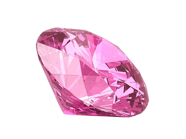 istock Dazzling diamond pink gemstones on white background 2209897645
