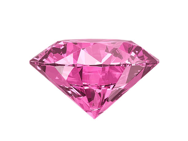 istock Dazzling diamond pink gemstones on white background 2209897648