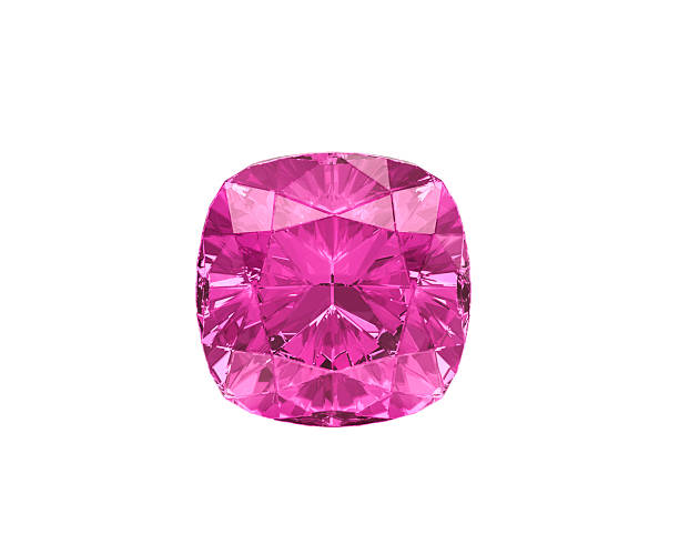 istock Dazzling diamond pink gemstones on white background 2209897658