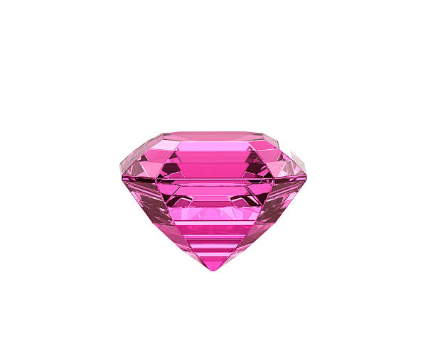 istock Dazzling diamond pink gemstones on white background 2209897687