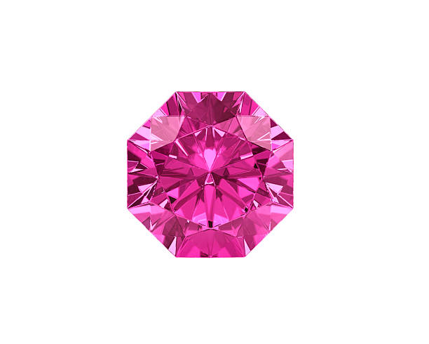 istock Dazzling diamond pink gemstones on white background 2209897689