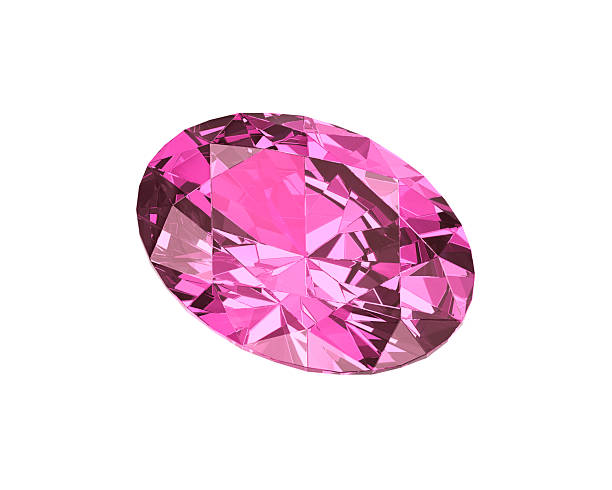 istock Dazzling diamond pink gemstones on white background 2209904834