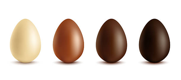 istock Set of white, milk and dark chocolate eggs, realistic vector illustration isolated. 2209908348