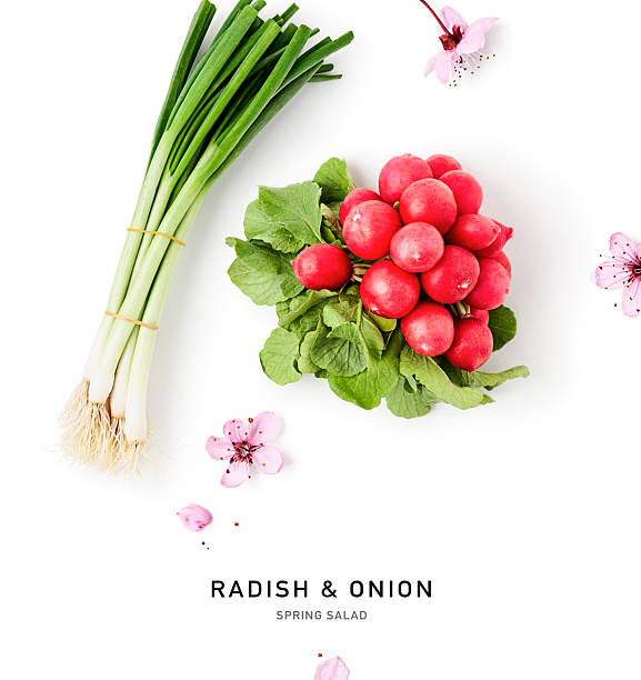 istock Radish onion spring salad photography isolated on white background 2209912063