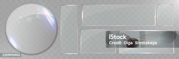 Glass Frame Rectangle Ui Panel And Frame Glass Ui Elements Glass Panel Template Realistic Glass ...