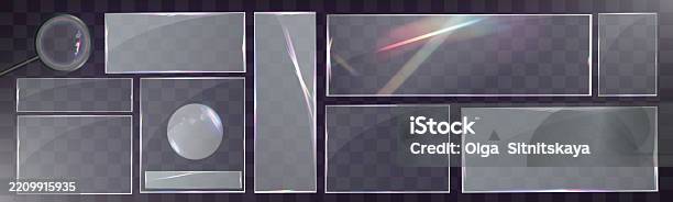 Glass Frame Rectangle Ui Panel And Frame Glass Ui Elements Glass Panel Template Realistic Glass ...
