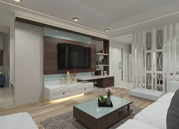 istock Contemporary TV Cabinet and Paneling Design 2209922963