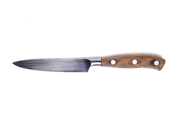 istock kitchen knife with a wooden handle on a white background. 2209923835